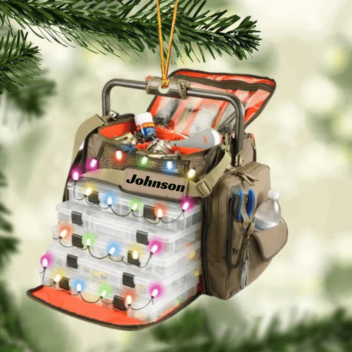 acrylic tackle box Personalized Fishing Vest And Tackle Box Christmas Ornament Flat Acryl – Lasfour