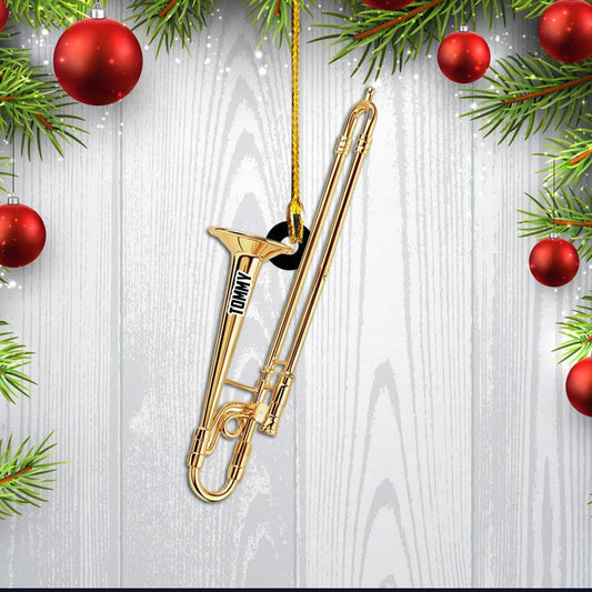 Personalized Trombone Instrument Acrylic Ornament for Trombone Players Music Day OO2188