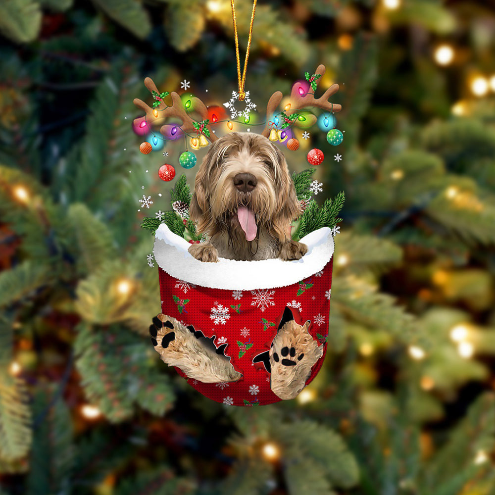 Spinone Italiano In Snow Pocket Christmas Ornament Flat Acrylic Dog Ornament OO2163