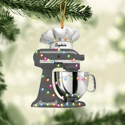 Personalized Baking Mixer Lights Christmas Ornament, Flat Acrylic Baking Ornament for Her OO1983