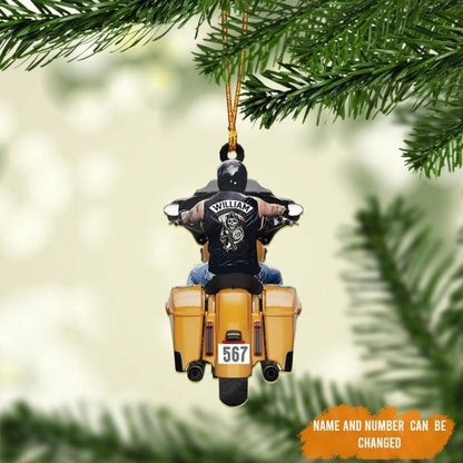 Personalized Colorful Biker Street Glide Road Glide Motorcycle Ornament Flat Acrylic Biker Man Ornament OO1979