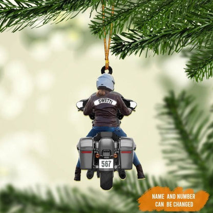 Personalized Biker Women Street Glide Road Glide Colorful Motorcycle Acrylic Ornament for Women OO1978