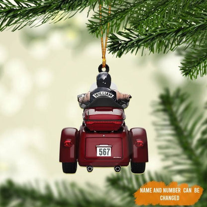 Personalized Biker Man Trike Tri Glide Motorcycle Ornament, Flat Acrylic Ornament for Biker Man OO1977