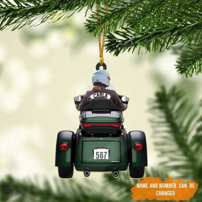 Personalized Biker Women Trike Tri Glide Motorcycle Woman Ornament OO1976