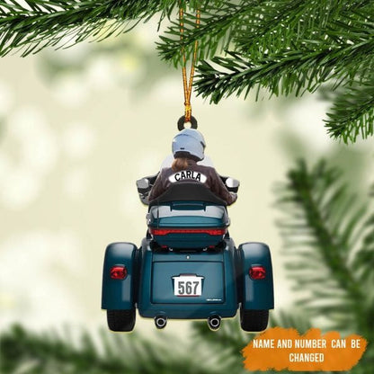 Personalized Biker Women Trike Tri Glide Motorcycle Woman Ornament OO1976