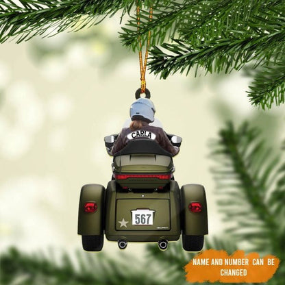 Personalized Biker Women Trike Tri Glide Motorcycle Woman Ornament OO1976