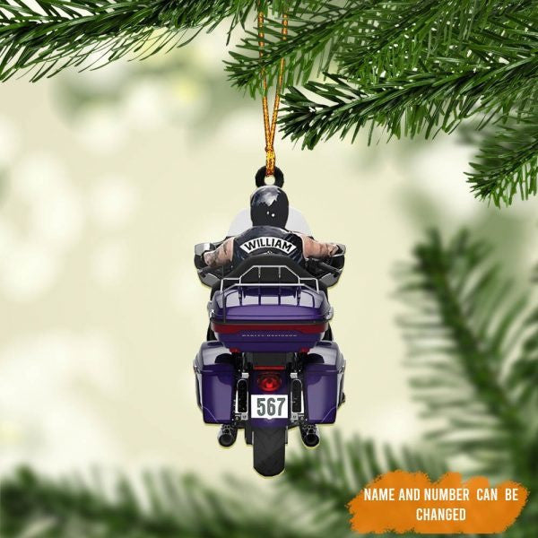 Personalized Biker Ultra Limited Motorcycle Ornament, Flat Acrylic Biker Ornament for Men OO1975