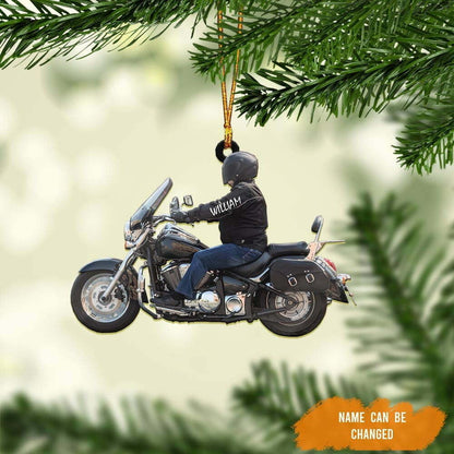 Personalized Biker Road King Motorcycle Ornament for Biker Man, Flat Acrylic Biker Ornament OO1973