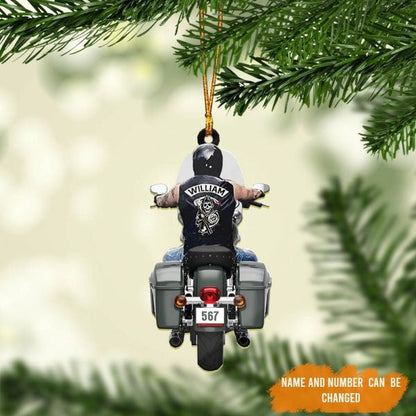 Personalized Biker Road King Motorcycle Ornament for Biker Man, Flat Acrylic Biker Ornament OO1973