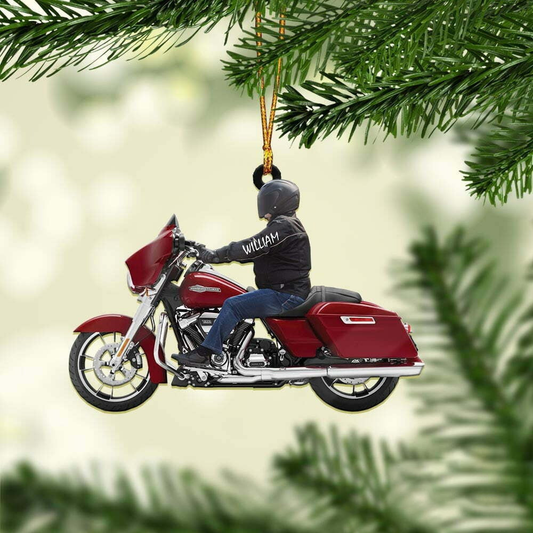 Personalized Biker Street Glide Motorcycle Ornament Colorful Bikes Flat Acrylic Ornament for Man OO1971