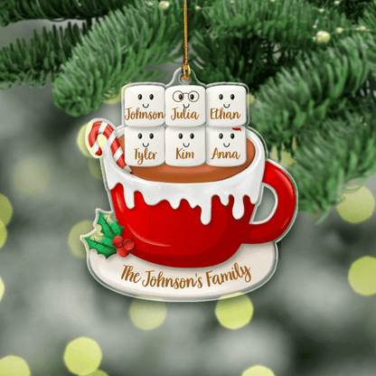 Personalized Christmas Ornament Family Cup Ornament Christmas Tree Decoration Acrylic Ornament Two Sides OO1963