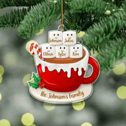 Personalized Christmas Ornament Family Cup Ornament Christmas Tree Decoration Acrylic Ornament Two Sides OO1963