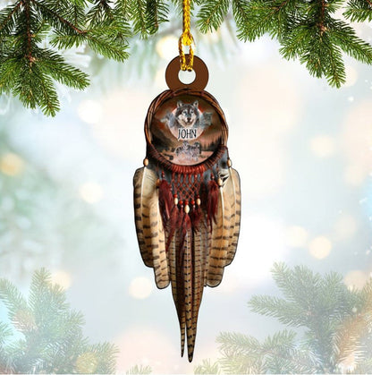 Personalized Native American Christmas Ornament, Eagle Indians Acrylic Ornament OO1953