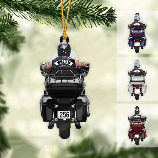 Personalized Biker Ultra Limited Motorcycle Ornament, Flat Acrylic Biker Ornament for Men OO1975