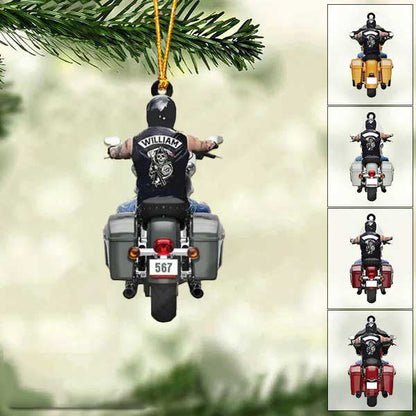 Personalized Colorful Biker Street Glide Road Glide Motorcycle Ornament Flat Acrylic Biker Man Ornament OO1979