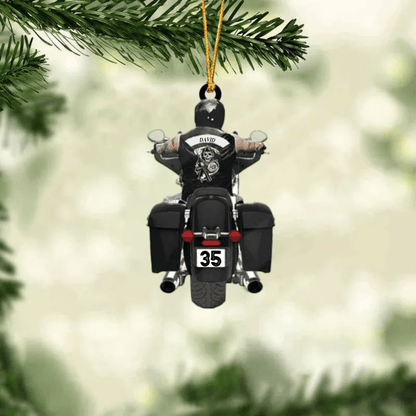 Personalized Colorful Biker Street Glide Road Glide Motorcycle Ornament Flat Acrylic Biker Man Ornament OO1979