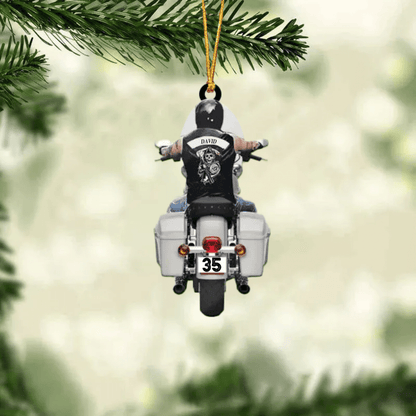 Personalized Colorful Biker Street Glide Road Glide Motorcycle Ornament Flat Acrylic Biker Man Ornament OO1979