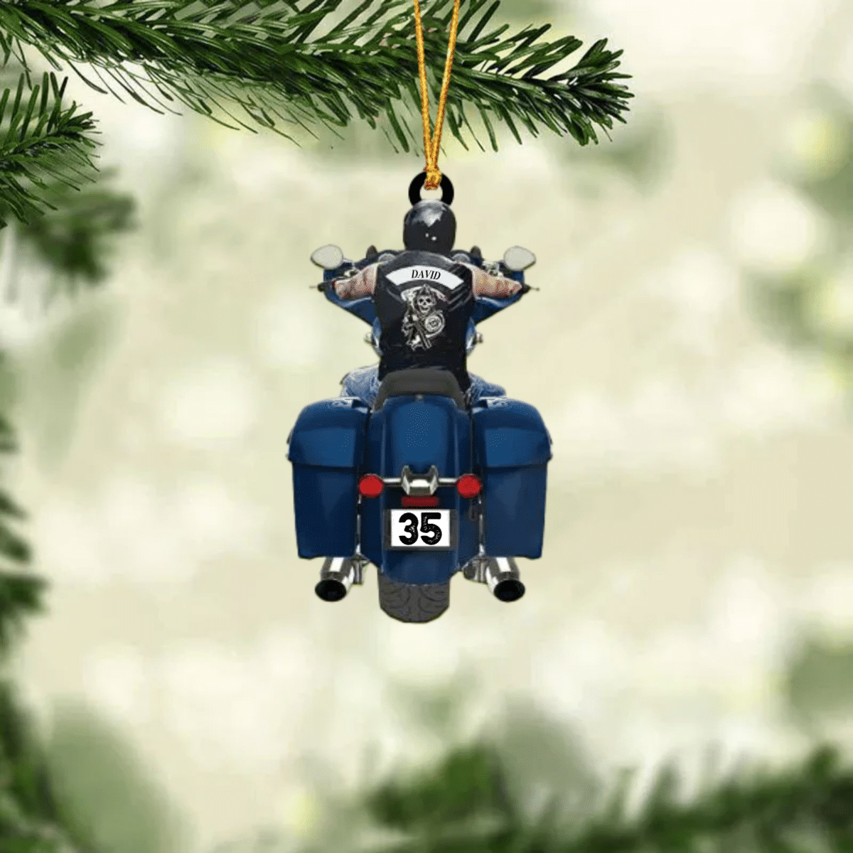 Personalized Colorful Biker Street Glide Road Glide Motorcycle Ornament Flat Acrylic Biker Man Ornament OO1979