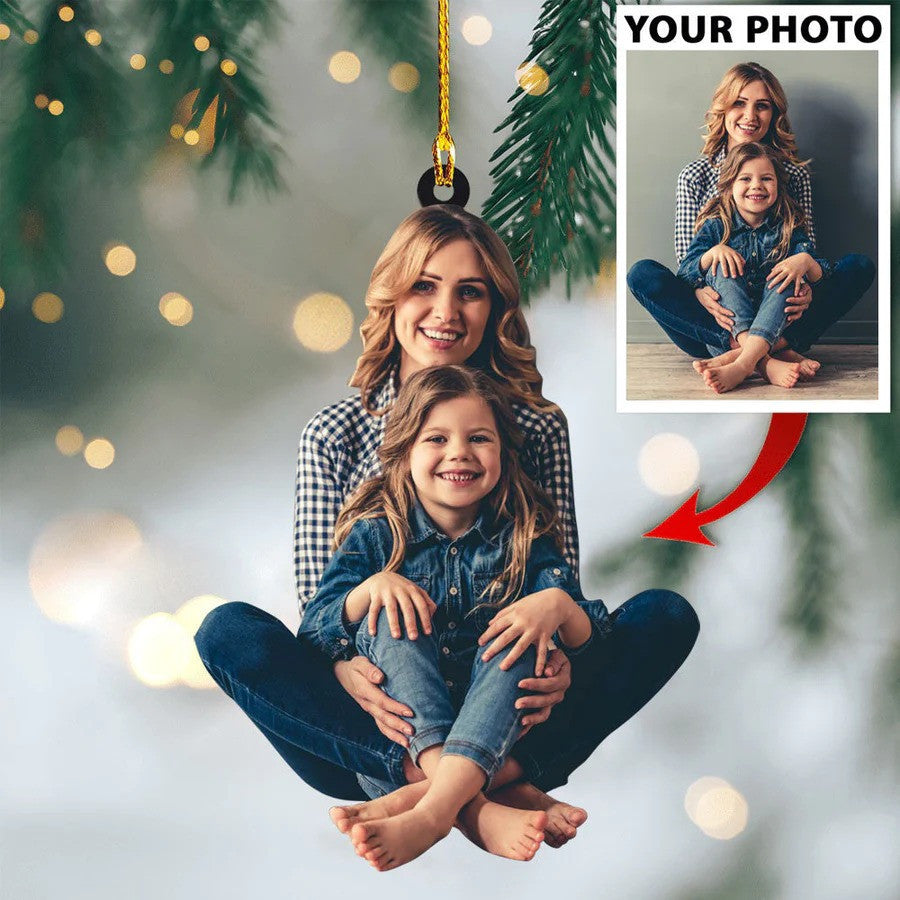 Custom Photo Sister Christmas Ornament, Gift for Sister Acrylic Ornament for Her OO4421