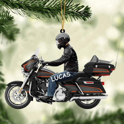 2024 Personalized Biker Harley Motorcycle Christmas Ornament for Biker Gangster Lovers, Gift for Man SO0994