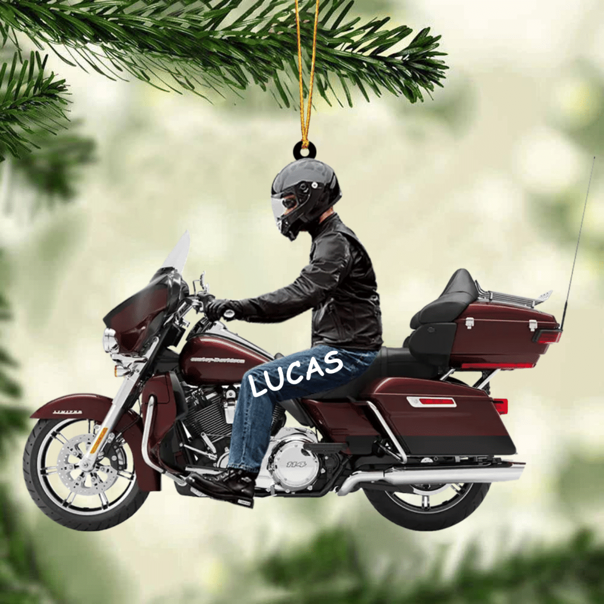 2024 Personalized Biker Harley Motorcycle Christmas Ornament for Biker Gangster Lovers, Gift for Man OO1448