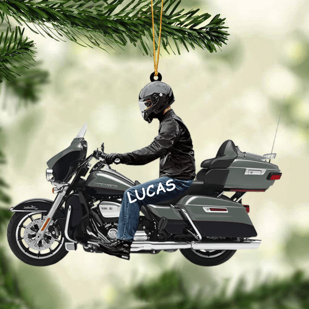 2024 Personalized Biker Harley Motorcycle Christmas Ornament for Biker Gangster Lovers, Gift for Man SO0994