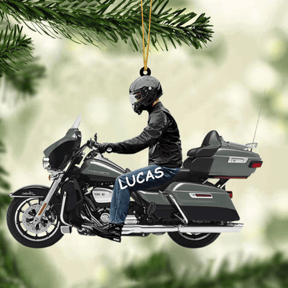 2024 Personalized Biker Harley Motorcycle Christmas Ornament for Biker Gangster Lovers, Gift for Man SO0994