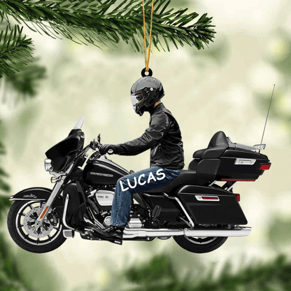 2024 Personalized Biker Harley Motorcycle Christmas Ornament for Biker Gangster Lovers, Gift for Man SO0994