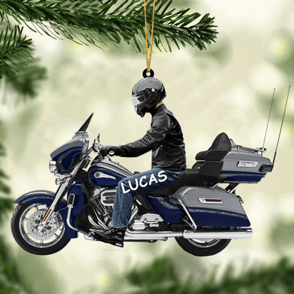 2024 Personalized Biker Harley Motorcycle Christmas Ornament for Biker Gangster Lovers, Gift for Man SO0994