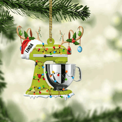 Personalized Christmas Reindeer Baking Mixer Ornament for Baker, Gift for Mom Who loves Baking SO1300