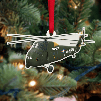 Personalized Veteran Helicopter Christmas Ornament for Dad, Gift for Him Veteran Ornament OO4295