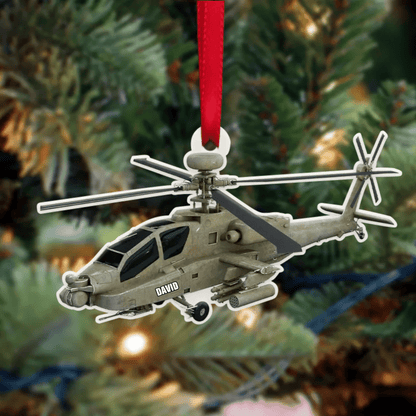 Personalized Veteran Helicopter Christmas Ornament for Dad, Gift for Him Veteran Ornament OO4295
