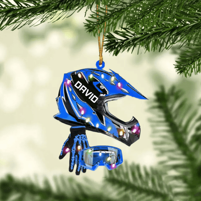 Personalized Dirt Bike Set Full Face Christmas Light Ornament for Dirt Bike, Gift for Him OO4290