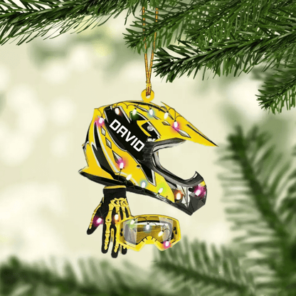 Personalized Dirt Bike Set Full Face Christmas Light Ornament for Dirt Bike, Gift for Him OO4290