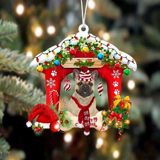 French Bulldog Christmas House Custom Shaped Two Sided Ornament OO3955