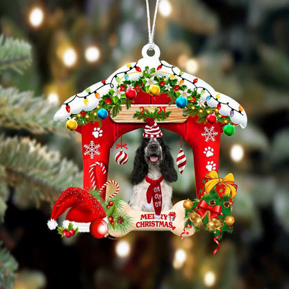 English Cocker Spaniel Christmas House Custom Shaped Two Sided Ornament OO3936