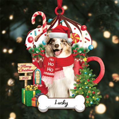 Personalized Ho Ho Ho Border Collie Dog Christmas Ornament for Christmas Tree Decor OO3902