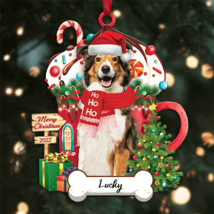 Personalized Ho Ho Ho Border Collie Dog Christmas Ornament for Christmas Tree Decor OO3902