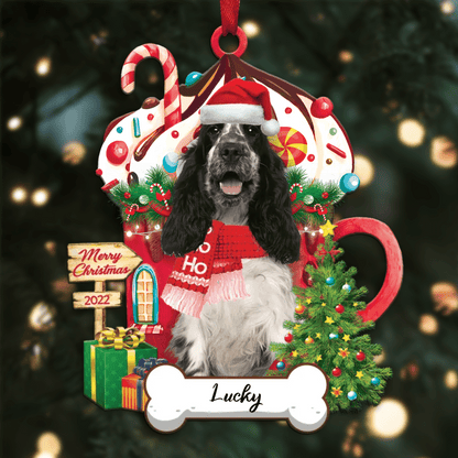 Personalized Ho Ho Ho Cocker Dog Christmas Ornament for Christmas Tree Decor OO3894