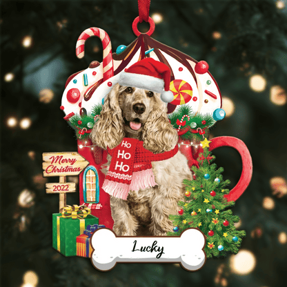 Personalized Ho Ho Ho Cocker Dog Christmas Ornament for Christmas Tree Decor OO3894