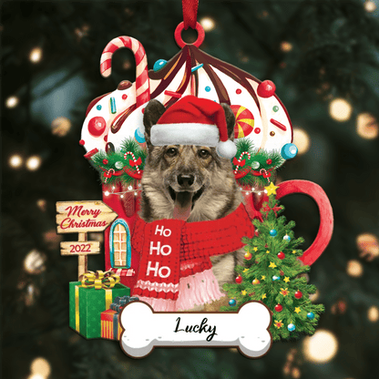 Personalized Ho Ho Ho German Shepherd Dog Christmas Ornament for Dog Lovers OO3887