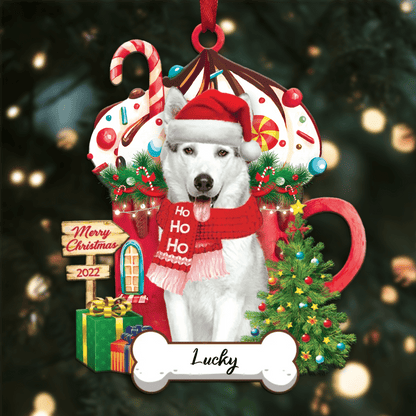 Personalized Ho Ho Ho Husky Dog Christmas Ornament for Dog Lovers OO3882