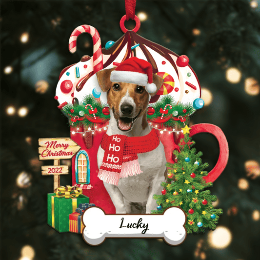 Personalized Ho Ho Ho Jack Russell Terrier Dog Christmas Ornament for Dog Lovers OO3881