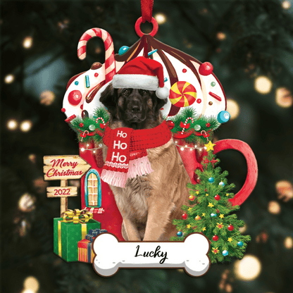 Personalized Ho Ho Ho Leonberger Dog Christmas Ornament for Dog Lovers OO3879
