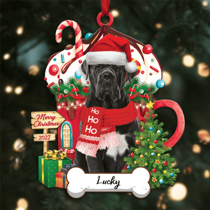 Personalized Ho Ho Ho Mastiff Dog Christmas Ornament for Dog Lovers OO3876