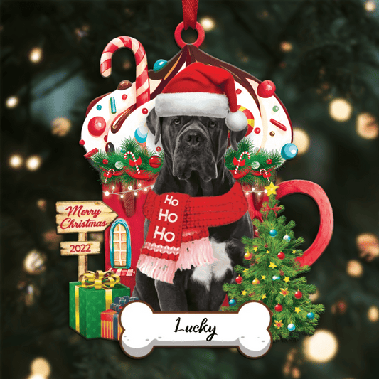 Personalized Ho Ho Ho Mastiff Dog Christmas Ornament for Dog Lovers OO3876