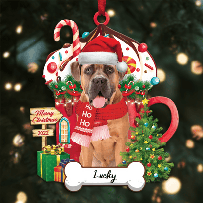 Personalized Ho Ho Ho Mastiff Dog Christmas Ornament for Dog Lovers OO3876