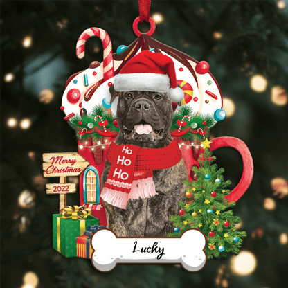 Personalized Ho Ho Ho Mastiff Dog Christmas Ornament for Dog Lovers OO3876