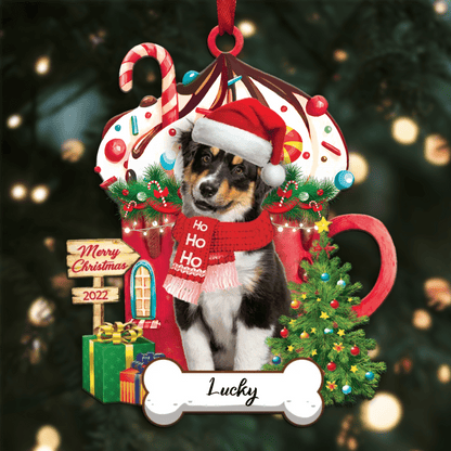 Personalized Ho Ho Ho Miniature American Shepherd ( Dog Christmas Ornament for Dog Lovers OO3875