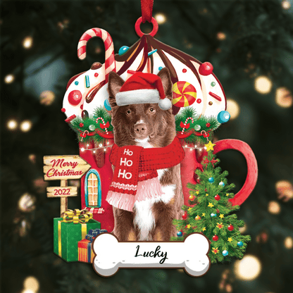 Personalized Ho Ho Ho Miniature American Shepherd ( Dog Christmas Ornament for Dog Lovers OO3875